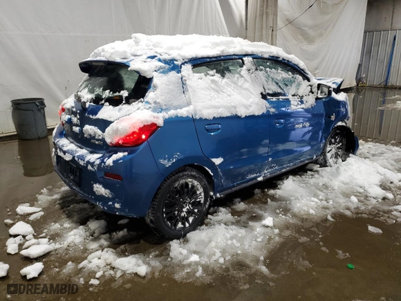 2019 Mitsubishi Mirage GT with VIN ML32A5HJ0KH007540, listed as a Copart auction lot 45007575 with 88235 miles and Salvage Title. Bid and sale history available at carsss.com. Image 3.