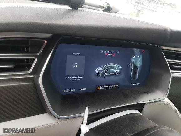2014 Tesla Model S P85D with VIN 5YJSA1H25EFP62654, listed as a Copart auction lot 66419634 with 0 mi miles and Salvage Title. Bid and sale history available at carsss.com. Image 9.
