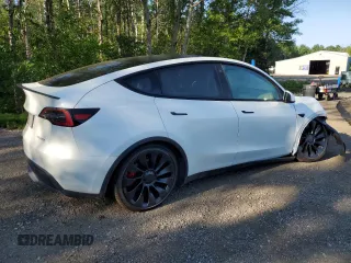 2022 Tesla Model Y Performance with VIN 7SAYGDEF3NF516349, listed as a Copart auction lot 63759245 with Not provided miles and Salvage title. Bid and sale history available at DreamBid. Image 3.