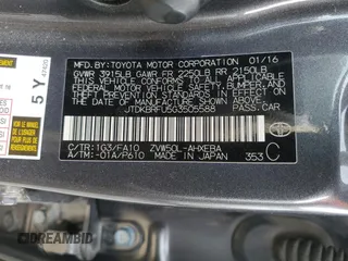 2016 Toyota Prius Two with VIN JTDKBRFU5G3505588, listed as a Copart auction lot 52018155 with 108,538 mi miles and Salvage Title. Bid and sale history available at DreamBid. Image 12.