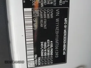 2021 Mercedes-Benz Sprinter Cargo with VIN W1Y4EBHY6MT061393, listed as a Copart auction lot 44793745 with 94,356 mi miles and Non Repairable. Bid and sale history available at carsss.com. Image 13.