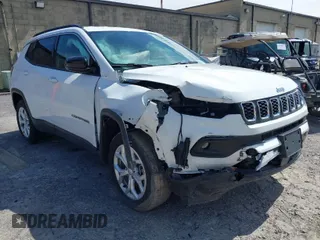 2024 Jeep Compass Latitude with VIN 3C4NJDBN5RT109413, listed as a IAAI auction lot 41987069 with 19,118 mi miles. Bid and sale history available at carsss.com. Image 1.