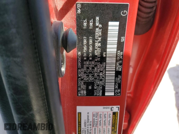2022 Toyota 4Runner TRD Off Road Premium z VIN JTERU5JR2N6079466, wystawiony jako Copart lot #53204395 z przebiegiem 50 456 mil mil oraz Szkoda całkowita • Salvage title. Historia ofert i sprzedaży dostępna na DreamBid. Obrazek 14.