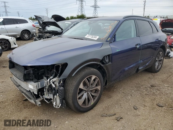 2021 Audi e-tron Premium Plus with VIN WA1LAAGE9MB026280, listed as a Copart auction lot 72775234 with 17,305 mi miles and Salvage Title. Bid and sale history available at DreamBid. Image 1.