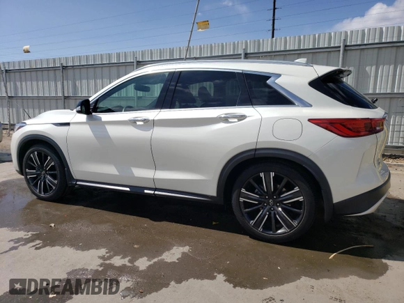2021 Infiniti QX50 Luxe with VIN 3PCAJ5BB8MF102182, listed as a Copart auction lot 51758835 with 40,582 mi miles and Salvage Title. Bid and sale history available at DreamBid. Image 2.