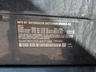 2020 BMW X7 xDrive40i with VIN 5UXCW2C03L9A01096, listed as a IAAI auction lot 41774774 with 55,596 mi miles. Bid and sale history available at carsss.com. Image 9.