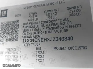2018 Chevrolet Silverado 1500 Work Truck with VIN 1GCNCNEHXJZ346840, listed as a IAAI auction lot 41636787 with 118,131 mi miles. Bid and sale history available at carsss.com. Image 9.