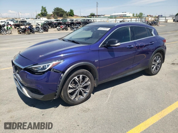 2017 Infiniti QX30 Premium with VIN SJKCH5CR6HA026036, listed as a Copart auction lot 60285085 with 46,777 mi miles and Salvage title. Bid and sale history available at DreamBid. Image 1.