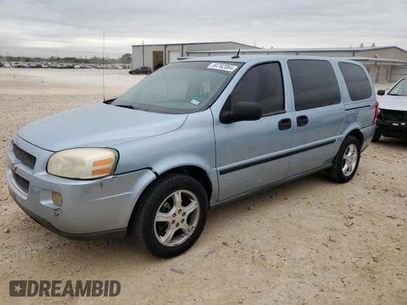 2007 Chevrolet Uplander LS Fleet with VIN 1GNDV23W07D140462, listed as a Copart auction lot 84762064 with 196,299 mi miles and Salvage Title. Bid and sale history available at carsss.com. Image 1.