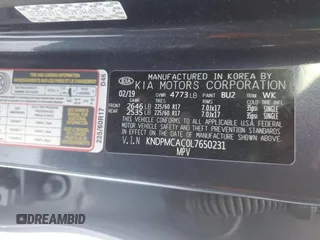 2020 Kia Sportage LX with VIN KNDPMCAC0L7650231, listed as a Copart auction lot 45720955 with 51,911 mi miles and Salvage Title. Bid and sale history available at carsss.com. Image 14.
