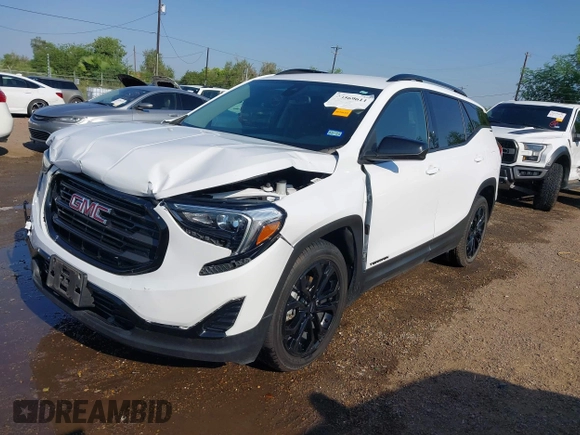 2021 GMC Terrain SLE with VIN 3GKALMEV8ML370164, listed as a IAAI auction lot 40569611 with 53,820 mi miles and . Bid and sale history available at carsss.com. Image 2.