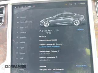 2017 Tesla Model S 60 с VIN 5YJSA1E10HF220006, выставлен на аукционе IAAI как лот 42190629 с пробегом 64 350 миль миль и . История ставок и продаж доступна на DreamBid. Изображение 7.