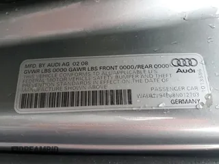 2008 Audi A8 L 4.2L with VIN WAUMV94E38N012703, listed as a Copart auction lot 86854604 with 132,363 mi miles and Salvage Title. Bid and sale history available at carsss.com. Image 12.