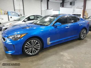 2018 Kia Stinger Premium with VIN KNAE25LA1J6015507, listed as a Copart auction lot 55673284 with 77,240 mi miles and Salvage Title. Bid and sale history available at carsss.com. Image 1.