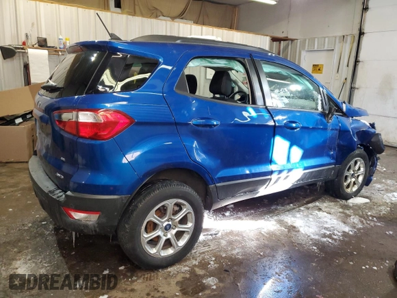 2019 Ford EcoSport SE with VIN MAJ6S3GLXKC265649, listed as a Copart auction lot 45130655 with 10,666 mi miles and Salvage Title. Bid and sale history available at carsss.com. Image 3.