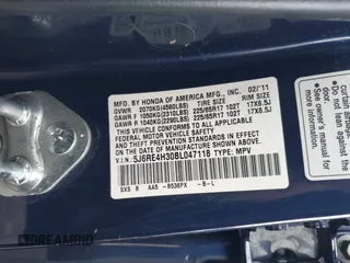 2011 Honda CR-V LX with VIN 5J6RE4H30BL047118, listed as a IAAI auction lot 41081809 with 116,546 mi miles. Bid and sale history available at carsss.com. Image 9.