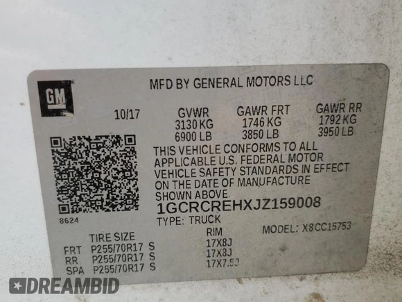 2018 Chevrolet Silverado 1500 LT with VIN 1GCRCREHXJZ159008, listed as a Copart auction lot 51814335 with 209,374 mi miles and Clean Title. Bid and sale history available at DreamBid. Image 12.