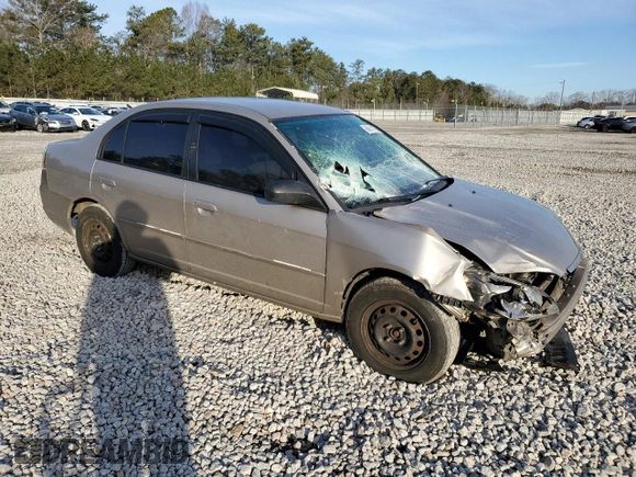2002 Honda Civic LX with VIN 2HGES16502H605130, listed as a Copart auction lot 88914555 with 131,339 mi miles and Salvage Title. Bid and sale history available at DreamBid. Image 4.