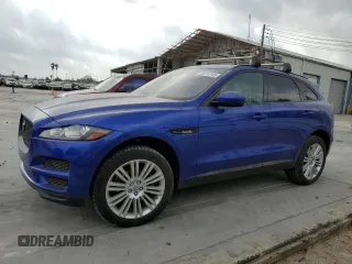 2018 Jaguar F-Pace 25t Premium with VIN SADCJ2FX2JA263620, listed as a Copart auction lot 52212105 with 75,066 mi miles and Salvage title. Bid and sale history available at DreamBid. Image 1.