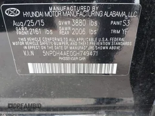 2016 Hyundai Elantra SE with VIN 5NPDH4AE0GH749471, listed as a IAAI auction lot 42453740 with 90,927 mi miles and . Bid and sale history available at DreamBid. Image 9.