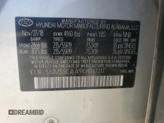 2019 Hyundai Santa Fe Limited z VIN 5NMS5CAA9KH067217, wystawiony jako Copart lot #79640994 z przebiegiem 81 913 mil mil oraz Nie do naprawy • Non repairable. Historia ofert i sprzedaży dostępna na DreamBid. Obrazek 14.