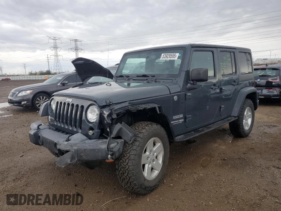2018 Jeep Wrangler Unlimited Sport with VIN 1C4BJWDG5JL875249, listed as a Copart auction lot 53929595 with 73,776 mi miles and Salvage Title. Bid and sale history available at DreamBid. Image 1.