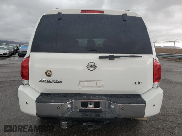 2006 Nissan Armada LE с VIN 5N1AA08A56N717127, выставлен на аукционе Copart как лот 44854175 с пробегом 130 852 миль миль и Списание • Salvage title. История ставок и продаж доступна на DreamBid. Изображение 6.