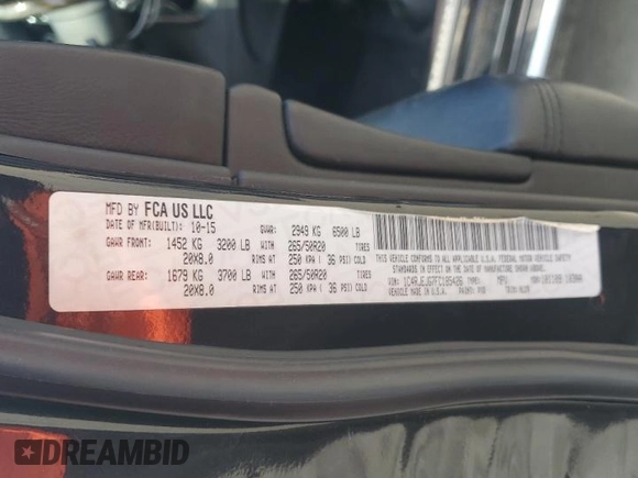 2015 Jeep Grand Cherokee Summit z VIN 1C4RJEJG7FC185426, wystawiony jako Copart lot #62562735 z przebiegiem 133 418 mil mil oraz Szkoda całkowita • Salvage title. Historia ofert i sprzedaży dostępna na DreamBid. Obrazek 14.
