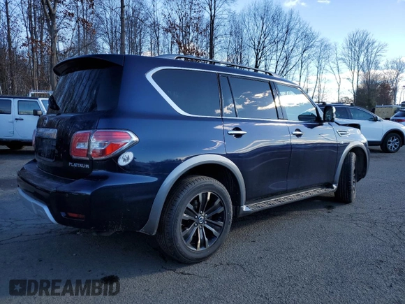 2018 Nissan Armada Platinum with VIN JN8AY2NE0J9732269, listed as a Copart auction lot 84616674 with 89,443 mi miles and Salvage Title. Bid and sale history available at carsss.com. Image 3.