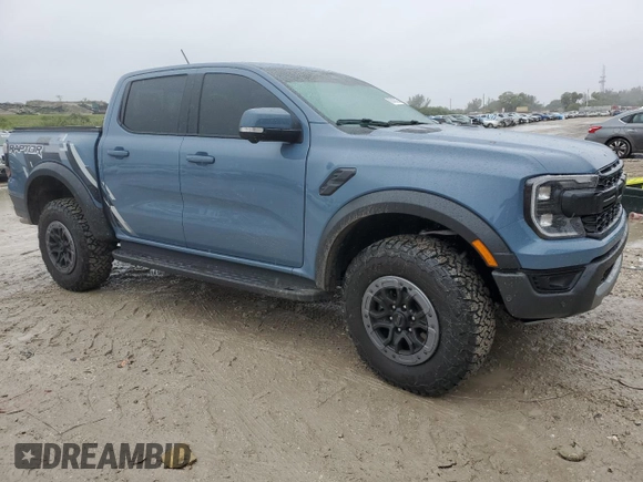 2024 Ford Ranger Raptor with VIN 1FTER4LR9RLE47810, listed as a Copart auction lot 89245225 with 769 mi miles and Salvage Title. Bid and sale history available at carsss.com. Image 4.
