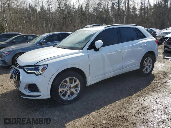 2023 Audi Q3 Premium with VIN WA1AECF31P1116654, listed as a Copart auction lot 49298415 with 29,422 mi miles and Salvage title. Bid and sale history available at DreamBid. Image 1.