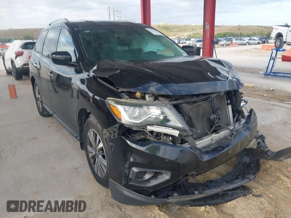 2017 Nissan Pathfinder Platinum with VIN 5N1DR2MNXHC674963, listed as a IAAI auction lot 42018257 with 77,305 mi miles. Bid and sale history available at carsss.com. Image 1.