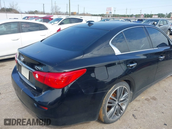 2014 Infiniti Q50 Hybrid Sport with VIN JN1AV7AP7EM691444, listed as a IAAI auction lot 41564726 with 128,834 mi miles and . Bid and sale history available at DreamBid. Image 6.