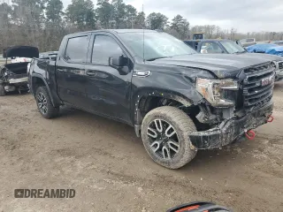 2021 GMC Sierra 1500 AT4 with VIN 3GTU9EET1MG464553, listed as a Copart auction lot 42709005 with 43,071 mi miles and Salvage Title. Bid and sale history available at carsss.com. Image 4.