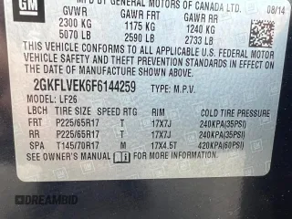 2015 GMC Terrain SLE z VIN 2GKFLVEK6F6144259, wystawiony jako Copart lot #61505395 z przebiegiem 169 995 mil mil oraz Czysty tytuł • Clean title. Historia ofert i sprzedaży dostępna na DreamBid. Obrazek 10.