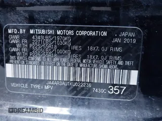 2019 Mitsubishi Outlander ES z VIN JA4AR3AU1KU022236, wystawiony jako IAAI lot #42070526 z przebiegiem 121 890 mil mil oraz . Historia ofert i sprzedaży dostępna na DreamBid. Obrazek 9.