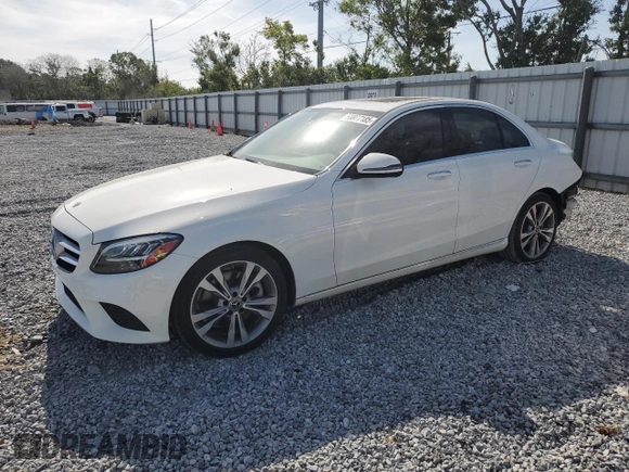 2019 Mercedes-Benz C 300 with VIN 55SWF8DB2KU304145, listed as a Copart auction lot 53877185 with 74,855 mi miles and Salvage Title. Bid and sale history available at DreamBid. Image 1.