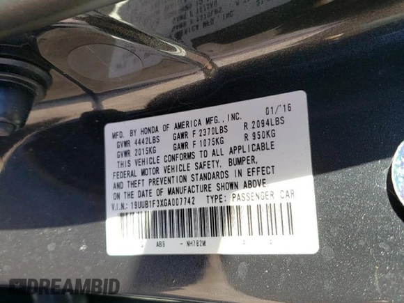2016 Acura TLX with VIN 19UUB1F3XGA007742, listed as a Copart auction lot 44200405 with 120,565 mi miles and Salvage Title. Bid and sale history available at carsss.com. Image 13.