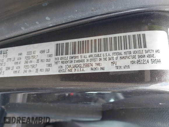 2016 Jeep Wrangler Black Bear with VIN 1C4AJWAGXGL258874, listed as a IAAI auction lot 42497153 with 93,294 mi miles and . Bid and sale history available at DreamBid. Image 9.