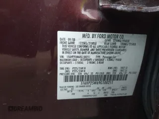 2009 Ford Taurus Limited z VIN 1FAHP25W69G100251, wystawiony jako IAAI lot #42289443 z przebiegiem 187 300 mil mil oraz . Historia ofert i sprzedaży dostępna na DreamBid. Obrazek 9.