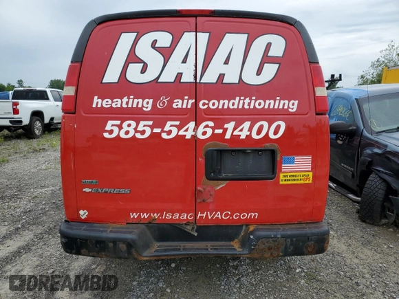 2010 Chevrolet Express Cargo with VIN 1GCZGFBA4A1136638, listed as a Copart auction lot 62981635 with 171,436 mi miles and Clean title. Bid and sale history available at DreamBid. Image 6.