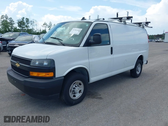 2023 Chevrolet Express Cargo with VIN 1GCWGAFP5P1217550, listed as a IAAI auction lot 42383684 with 9,673 mi miles and . Bid and sale history available at DreamBid. Image 17.