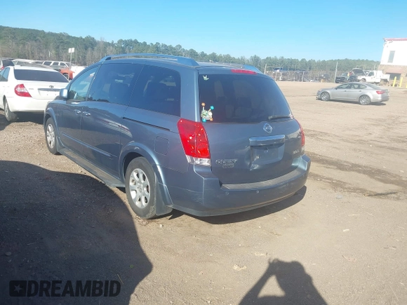 2009 Nissan Quest S with VIN 5N1BV28U89N103840, listed as a IAAI auction lot 41674318 with 194,857 mi miles. Bid and sale history available at carsss.com. Image 3.