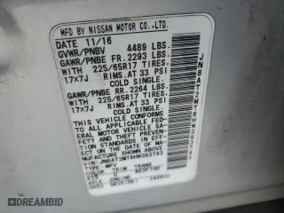 2017 Nissan Rogue S with VIN JN8AT2MT6HW383743, listed as a Copart auction lot 47916595 with 158,954 mi miles and Salvage Title. Bid and sale history available at carsss.com. Image 12.