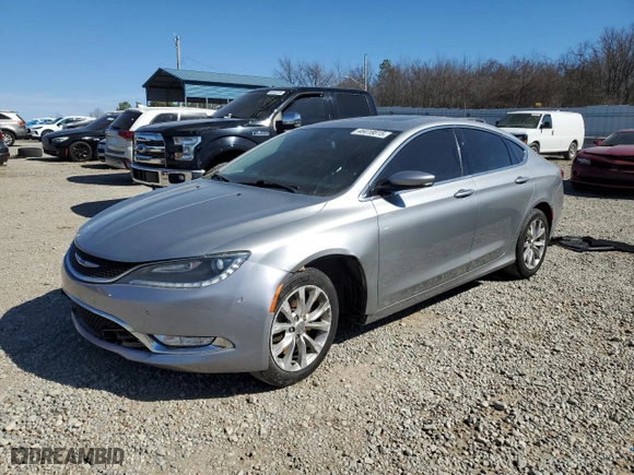 2015 Chrysler 200 C with VIN 1C3CCCCGXFN668998, listed as a Copart auction lot 46418815 with 176,016 mi miles and Salvage Title. Bid and sale history available at carsss.com. Image 1.
