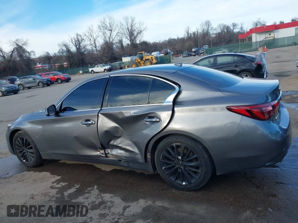 2019 Infiniti Q50 3.0t LUXE with VIN JN1EV7AR7KM559508, listed as a IAAI auction lot 41568575 with 21,921 mi miles. Bid and sale history available at carsss.com. Image 14.