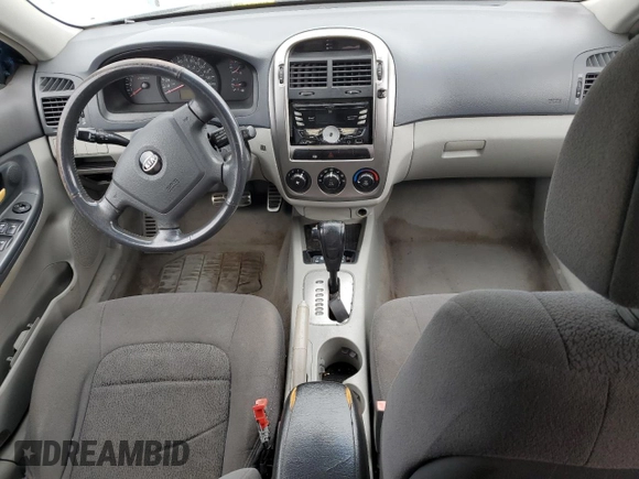2006 Kia Spectra with VIN KNAFE162X65259727, listed as a Copart auction lot 75470994 with 0 mi miles and Salvage Title. Bid and sale history available at carsss.com. Image 8.