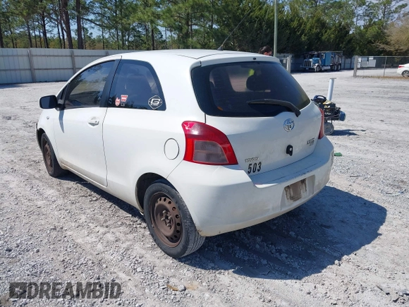 2008 Toyota Yaris with VIN JTDJT923085216503, listed as a IAAI auction lot 41889251 with 337,498 mi miles. Bid and sale history available at carsss.com. Image 3.