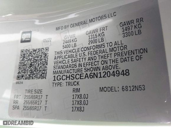 2022 Chevrolet Colorado 2WD LT with VIN 1GCHSCEA6N1204948, listed as a IAAI auction lot 41821216 with 27,245 mi miles. Bid and sale history available at carsss.com. Image 9.