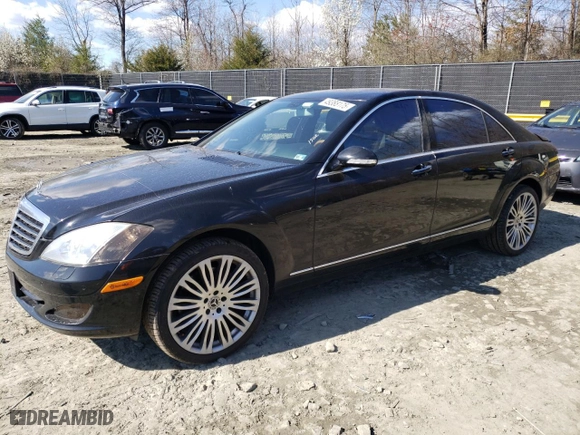 2007 Mercedes-Benz S-Class 5.5L V8 with VIN WDDNG86X07A140743, listed as a Copart auction lot 49388175 with 151,797 mi miles and Salvage Title. Bid and sale history available at carsss.com. Image 1.